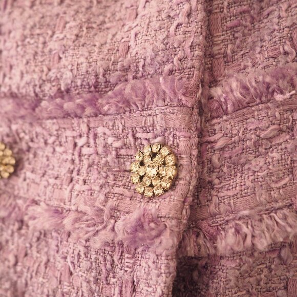 Zara Purple Tweed Sleeveless Mini Dress sz L - Picture 5 of 7